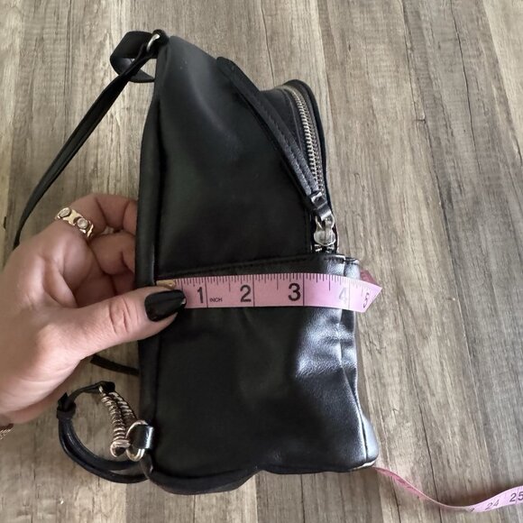 VICTORIA’S SECRET BLACK PALM TREE SMALL BACKPACK BAG MIAMI GOTHIC CHAINS STRAPS - Picture 6 of 12